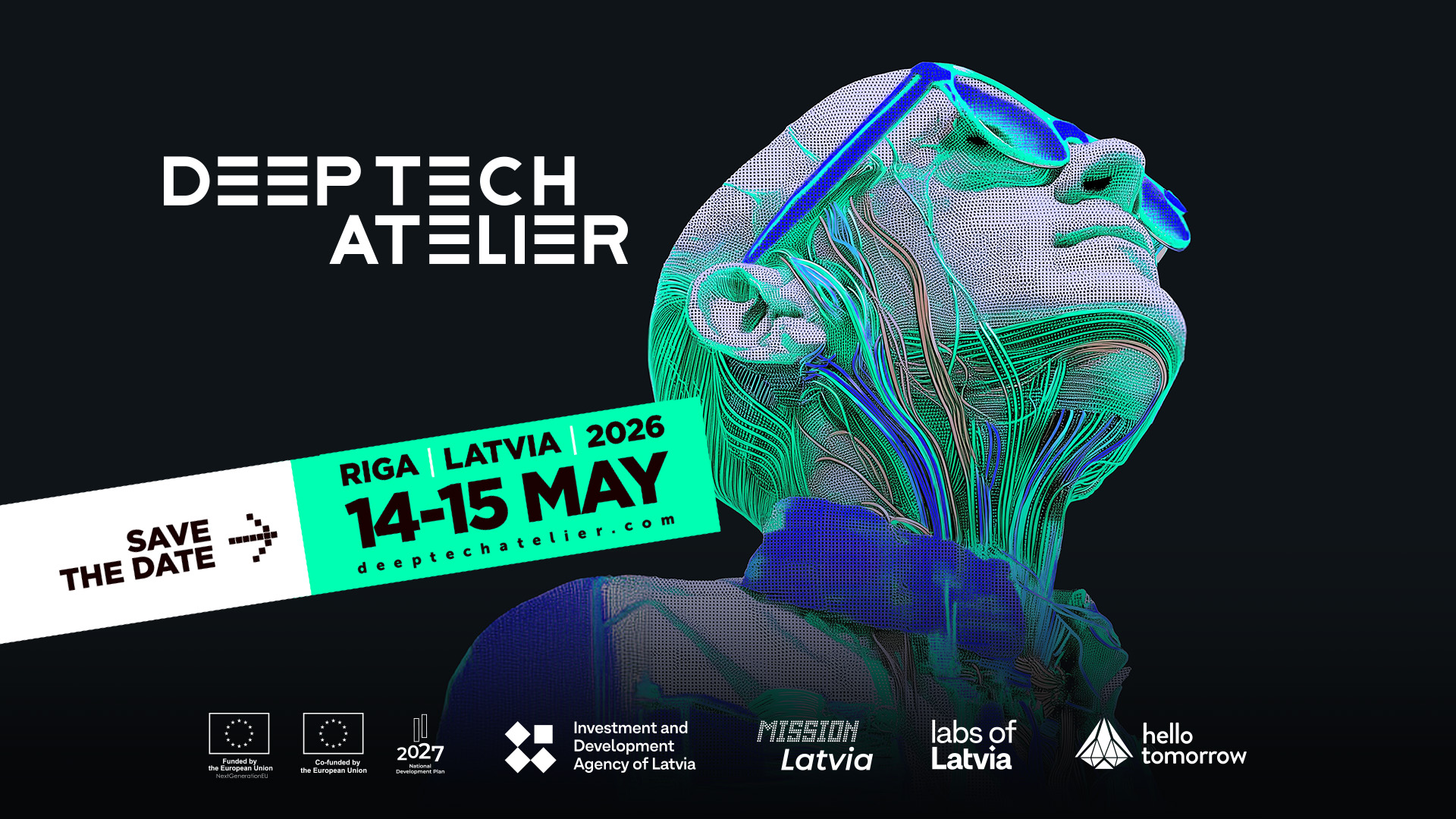 Deep Tech Atelier 2026 campaign artwork on a dark background